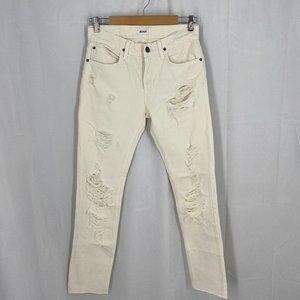 Hudson Jeans Skinny Distressed Off-White Jeans